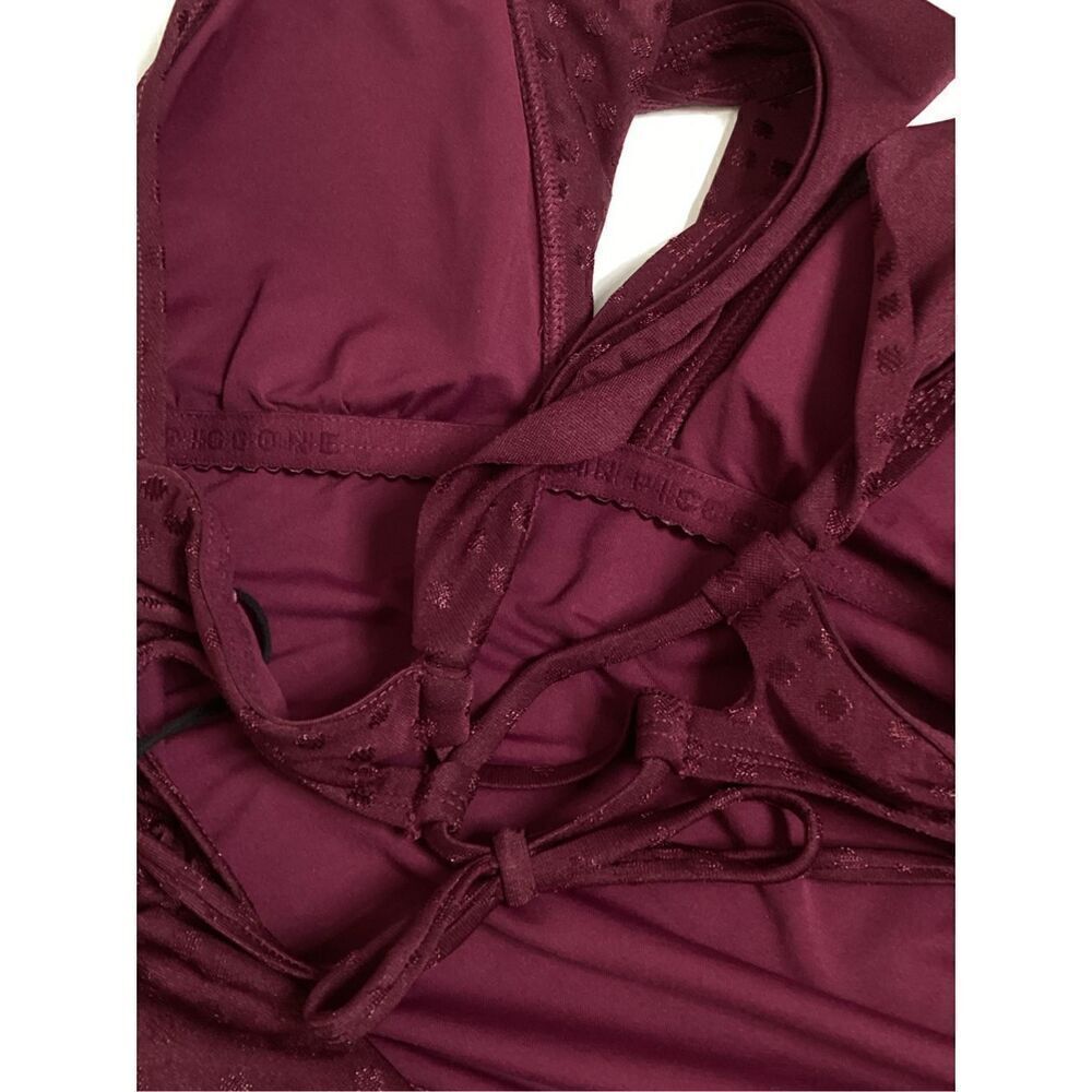 New. Robin Piccone plum ruffle one piece. Size 14. Retails $168 - Picture 11 of 13